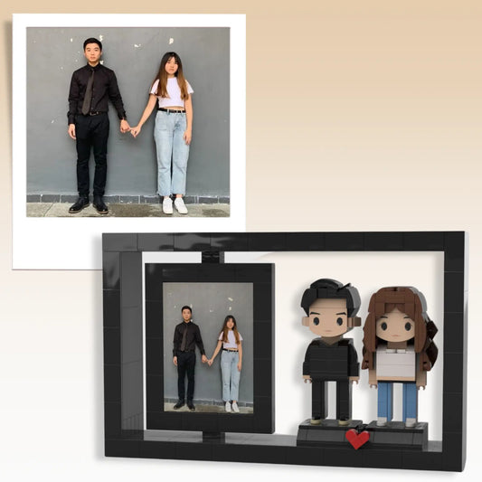 (Lover) Custom Couple Blocks - Black Frame with Border