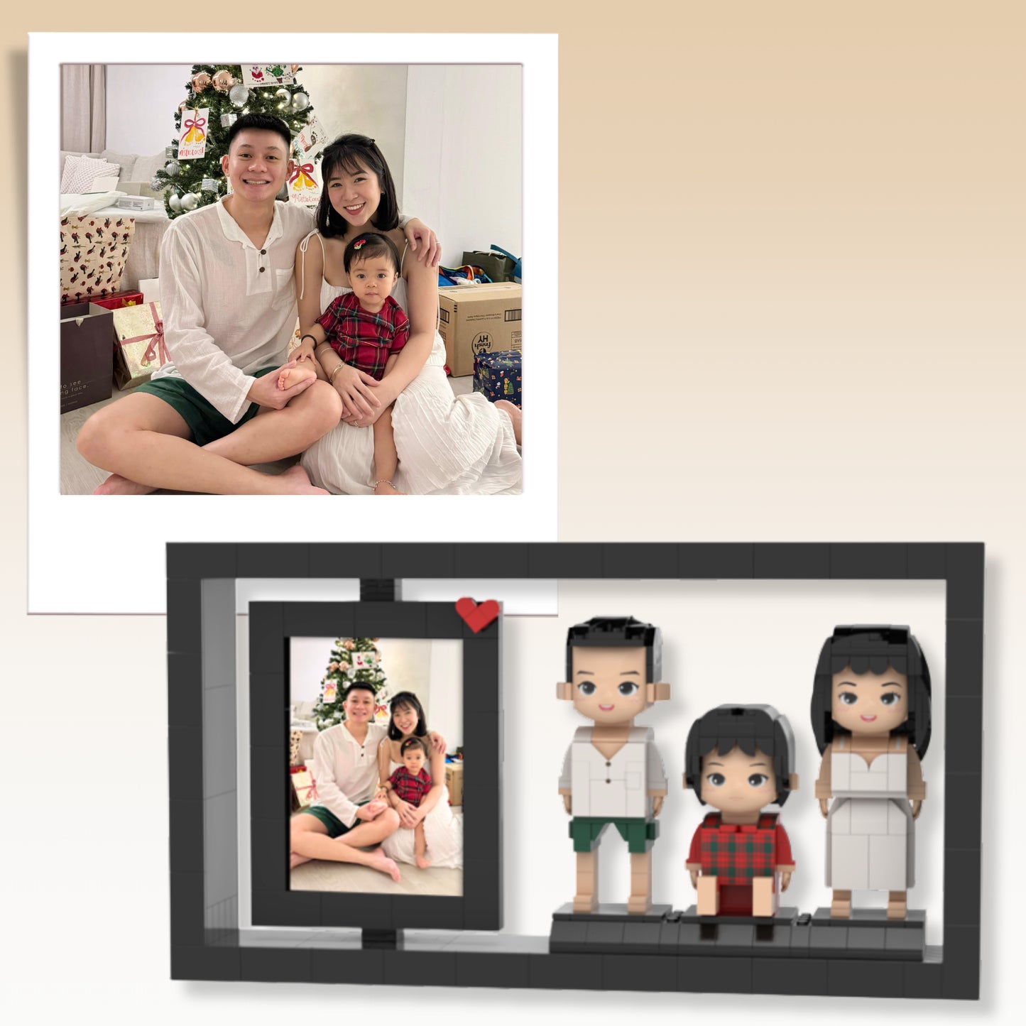(Friends and Family) Customised Block Buddy - Black Frame with Border