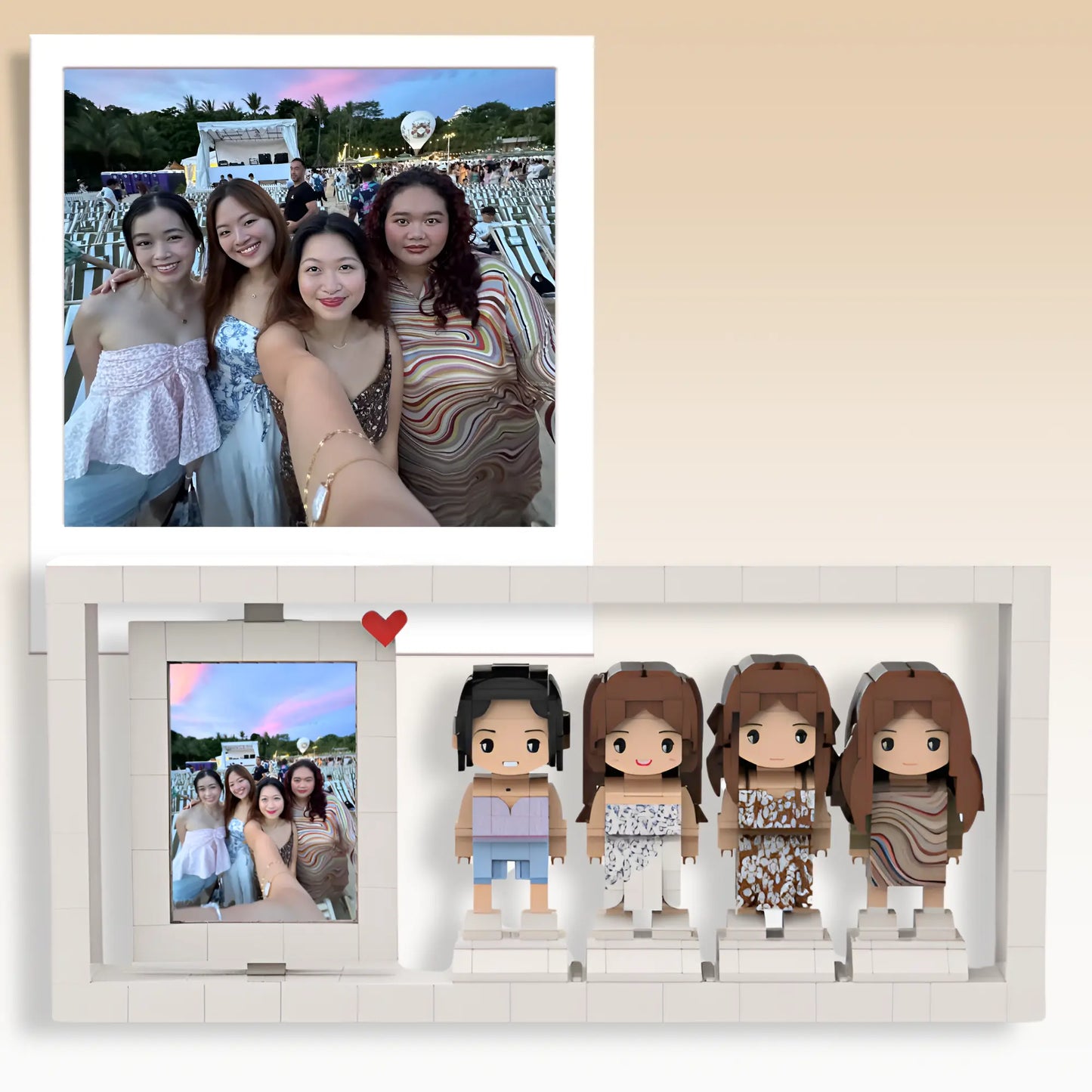 (Family and Friends) Customised Mini Blocks - White Frame with Border