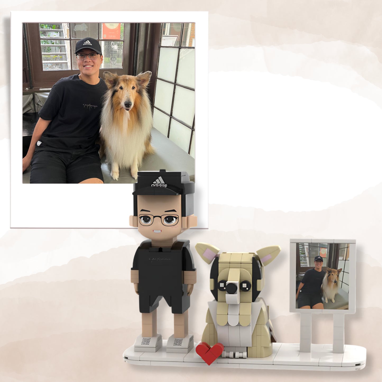 (Shared Moments) Personalised Block Buddy with Lovely Pet