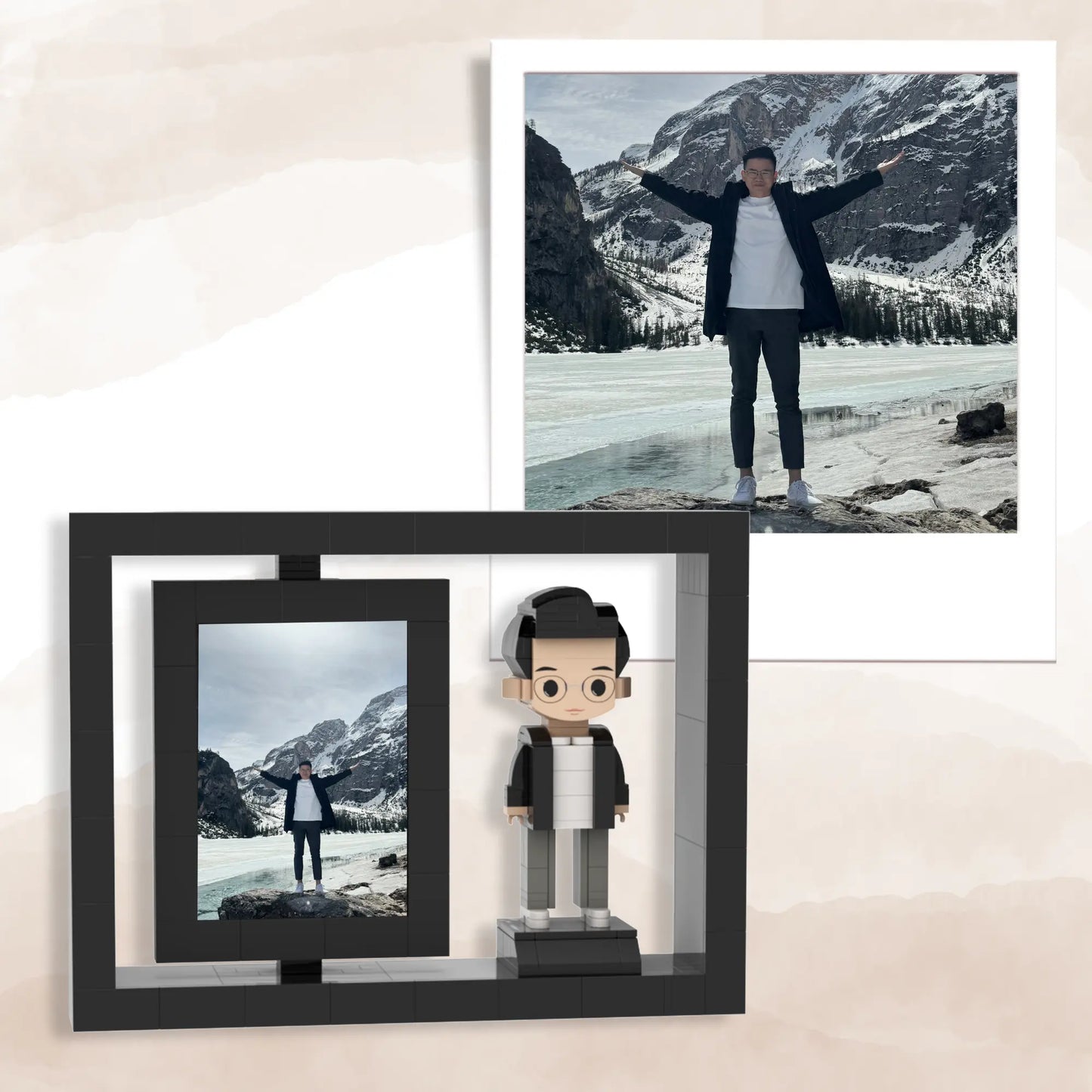 Personalised Mini Block - Black Frame with Border