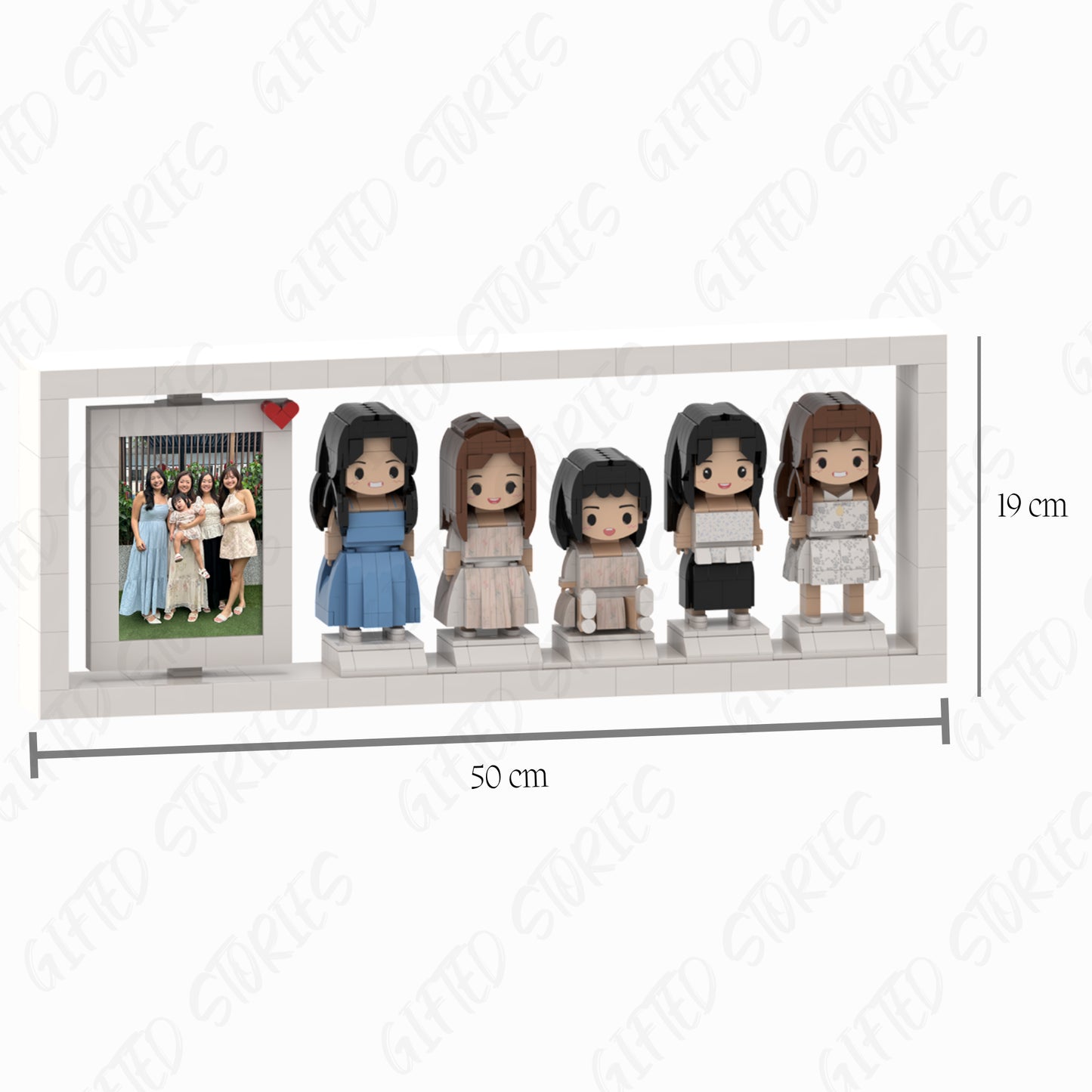 (Family and Friends) Customised Mini Blocks - 5 Person Photo Frame