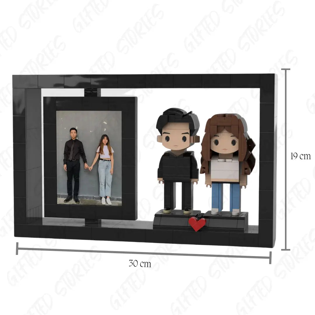 custom couple photo block measurement