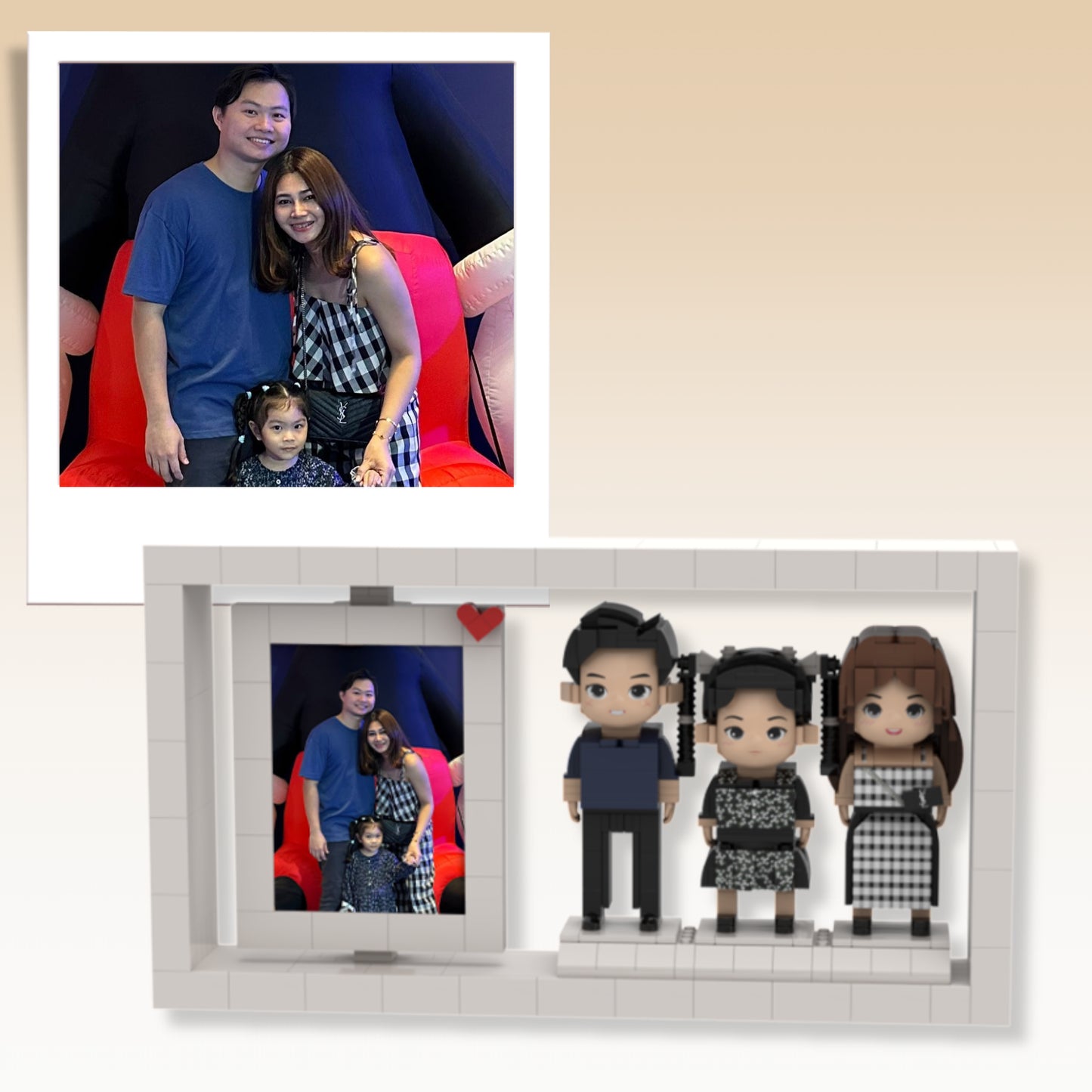(Friends and Family) Customised Block Buddy - White Frame with Border