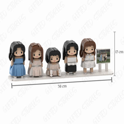 (Family and Friends) Customised Mini Blocks - 5 Person Board Photo
