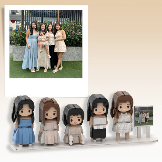 (Family and Friends) Customised Mini Blocks - 5 Person Board Photo