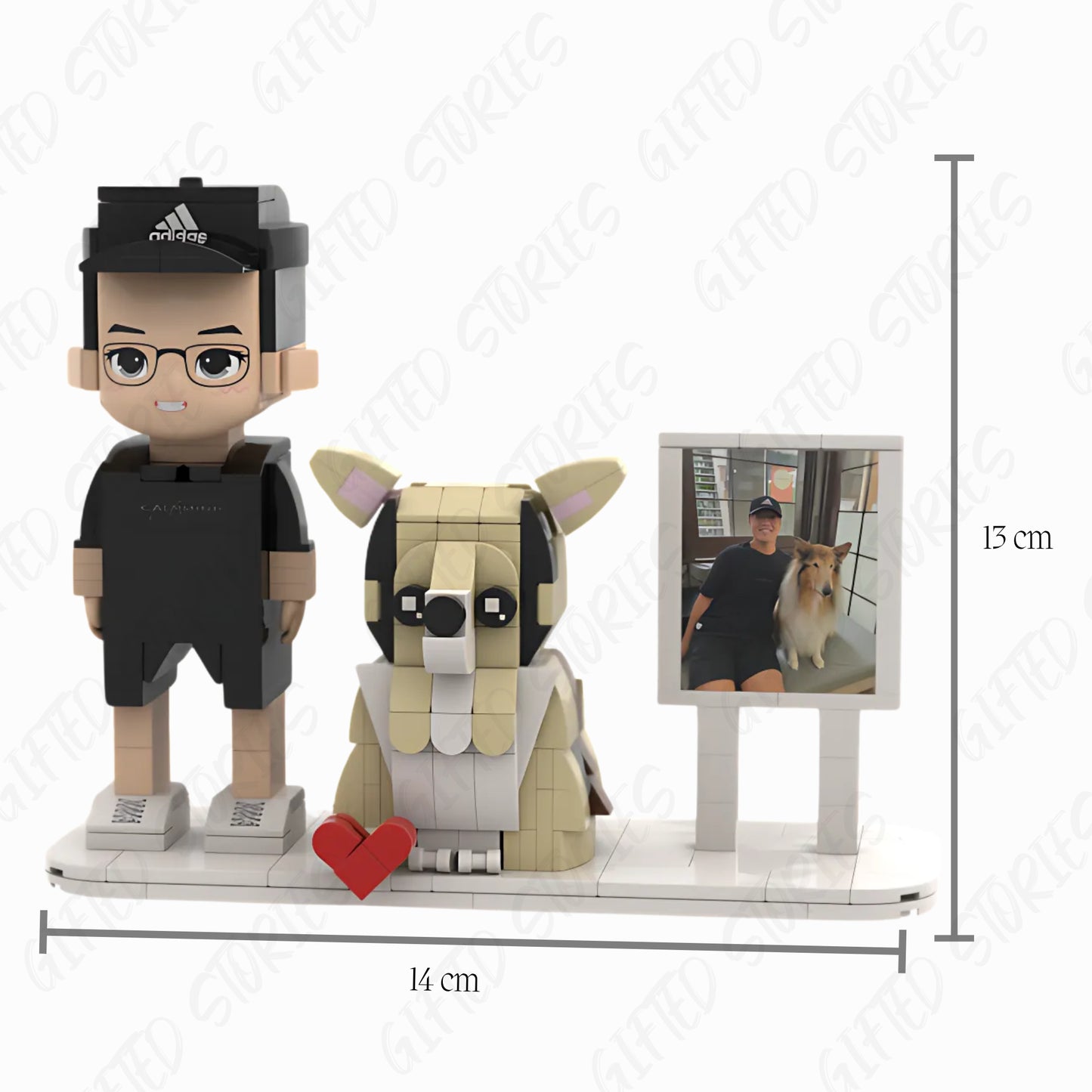(Shared Moments) Personalised Block Buddy with Lovely Pet